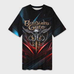 Платье-футболка 3D Baldurs Gate 3  dark logo