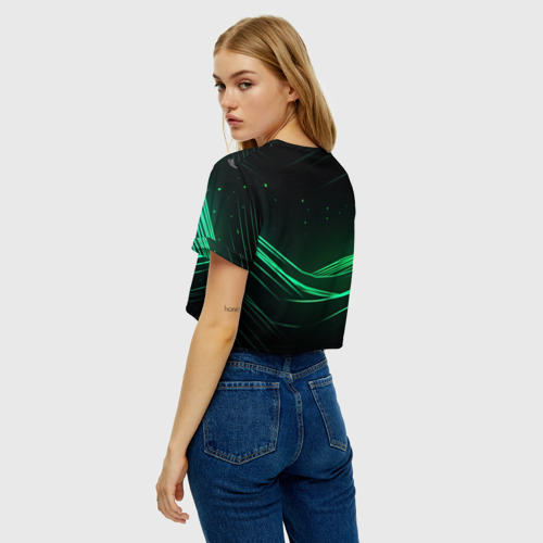 Женская футболка Crop-top 3D Baldurs Gate 3  dark green, цвет 3D печать - фото 5