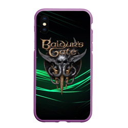 Чехол для iPhone XS Max матовый Baldurs Gate 3  dark green