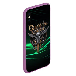 Чехол для iPhone XS Max матовый Baldurs Gate 3  dark green - фото 2