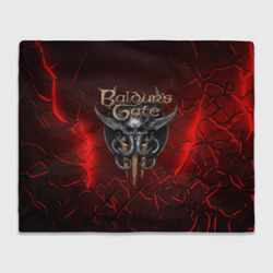 Плед 3D Baldurs Gate 3  logo red