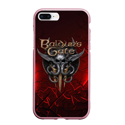 Чехол для iPhone 7Plus/8 Plus матовый Baldurs Gate 3  logo red, цвет розовый