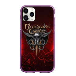 Чехол для iPhone 11 Pro Max матовый Baldurs Gate 3  logo red
