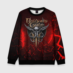 Детский свитшот 3D Baldurs Gate 3  logo red