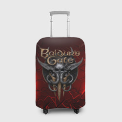 Чехол для чемодана 3D Baldurs Gate 3  logo red