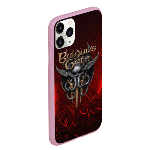 Чехол для iPhone 11 Pro Max матовый Baldurs Gate 3  logo red, цвет розовый - фото 3