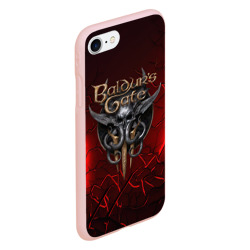 Чехол для iPhone 7/8 матовый Baldurs Gate 3  logo red - фото 2