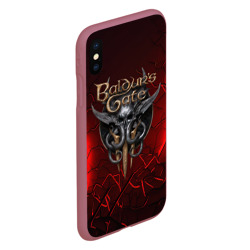 Чехол для iPhone XS Max матовый Baldurs Gate 3  logo red - фото 2