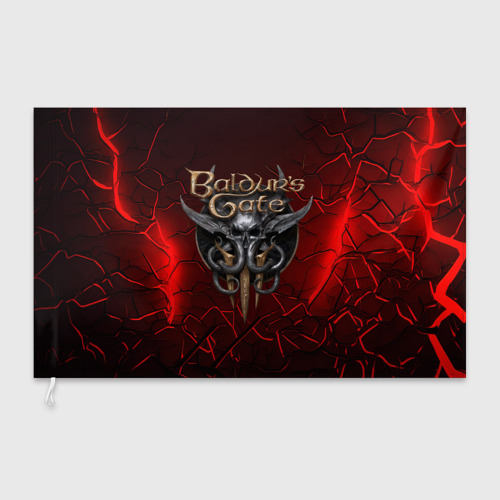 Флаг 3D Baldurs Gate 3  logo red - фото 3