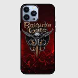 Чехол для iPhone 13 Pro Max Baldurs Gate 3  logo red