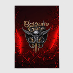 Постер Baldurs Gate 3  logo red