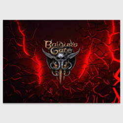Поздравительная открытка Baldurs Gate 3  logo red