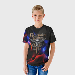 Детская футболка 3D Baldurs Gate 3 blue red fire - фото 2