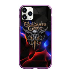 Чехол для iPhone 11 Pro матовый Baldurs Gate 3 blue red fire