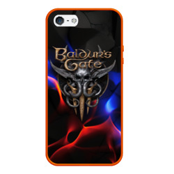 Чехол для iPhone 5/5S матовый Baldurs Gate 3 blue red fire
