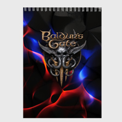 Скетчбук Baldurs Gate 3 blue red fire