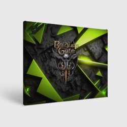 Холст прямоугольный Baldurs Gate 3  logo green abstract