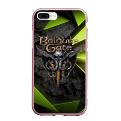 Чехол для iPhone 7Plus/8 Plus матовый Baldurs Gate 3  logo green abstract