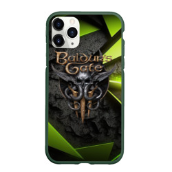 Чехол для iPhone 11 Pro матовый Baldurs Gate 3  logo green abstract