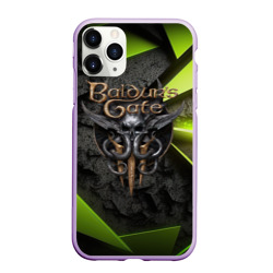 Чехол для iPhone 11 Pro Max матовый Baldurs Gate 3  logo green abstract