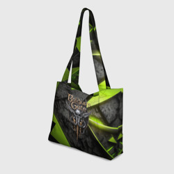 Пляжная сумка 3D Baldurs Gate 3  logo green abstract - фото 2