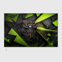 Флаг 3D Baldurs Gate 3  logo green abstract