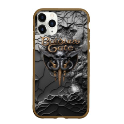 Чехол для iPhone 11 Pro Max матовый Baldurs Gate 3 logo Dark