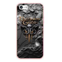 Чехол для iPhone 5/5S матовый Baldurs Gate 3 logo Dark