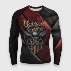 Мужской рашгард 3D Baldurs Gate 3  logo  dark