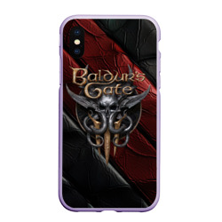 Чехол для iPhone XS Max матовый Baldurs Gate 3  logo  dark