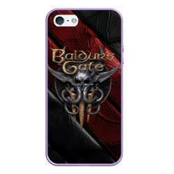 Чехол для iPhone 5/5S матовый Baldurs Gate 3  logo  dark