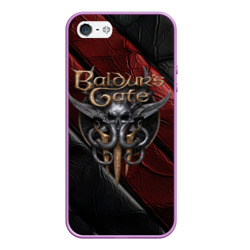 Чехол для iPhone 5/5S матовый Baldurs Gate 3  logo  dark
