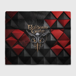 Плед 3D Baldurs Gate 3  logo red black