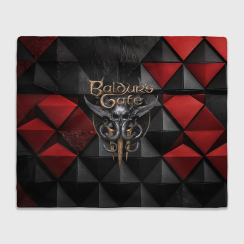 Плед 3D Baldurs Gate 3  logo red black, цвет 3D (велсофт)