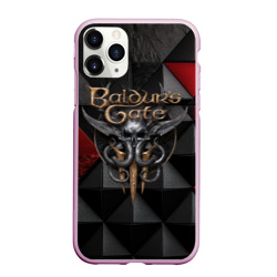Чехол для iPhone 11 Pro Max матовый Baldurs Gate 3  logo red black