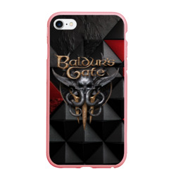 Чехол для iPhone 6/6S матовый Baldurs Gate 3  logo red black