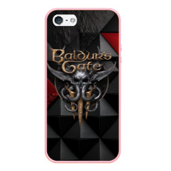 Чехол для iPhone 5/5S матовый Baldurs Gate 3  logo red black