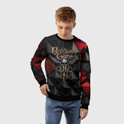 Детский свитшот 3D Baldurs Gate 3  logo red black - фото 2