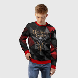 Детский свитшот 3D Baldurs Gate 3  logo red black - фото 2