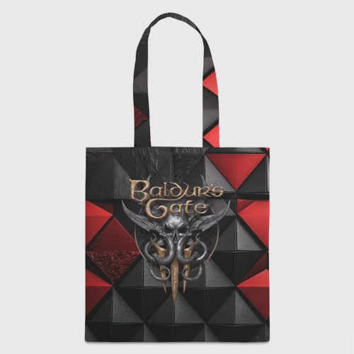 Шоппер 3D Baldurs Gate 3  logo red black