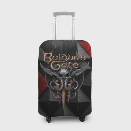 Чехол для чемодана 3D Baldurs Gate 3  logo red black, цвет 3D печать