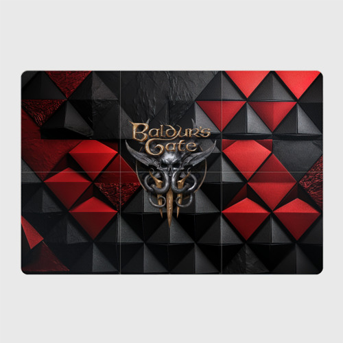 Магнитный плакат 3Х2 Baldurs Gate 3  logo red black