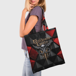 Шоппер 3D Baldurs Gate 3  logo red black - фото 2