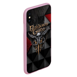Чехол для iPhone XS Max матовый Baldurs Gate 3  logo red black - фото 2