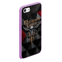 Чехол для iPhone 5/5S матовый Baldurs Gate 3  logo red black - фото 2