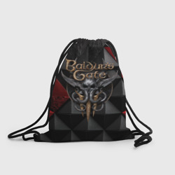 Рюкзак-мешок 3D Baldurs Gate 3  logo red black