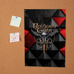 Постер Baldurs Gate 3  logo red black - фото 2