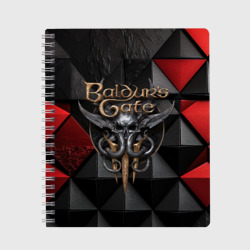 Тетрадь Baldurs Gate 3  logo red black