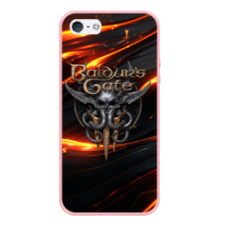Чехол для iPhone 5/5S матовый Baldurs Gate 3  logo gold