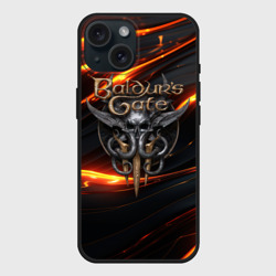 Чехол силиконовый для Apple iPhone 15 матовый Baldurs Gate 3  logo gold
